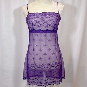 Victoria’s Secret Women’s Purple Lacy Chemise Size S